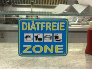 Schild "diätfreie Zone"